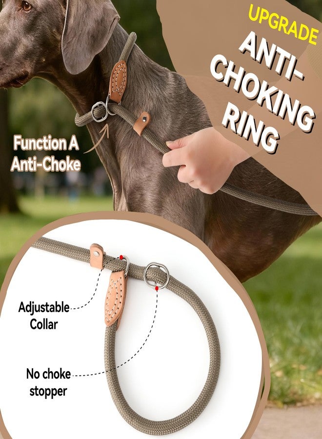 مايل هاي لايف طوق كلاب Mile High Life Slip Lead - متوفر بأطوال 4 أقدام، 5 أقدام، و6 أقدام، مصنوع من حبل متين لتدريب الكلاب على عدم الشد، طوق مضفر متين مع سدادة وطرف من الجلد للكلاب المتوسطة والكبيرة. - Image 4